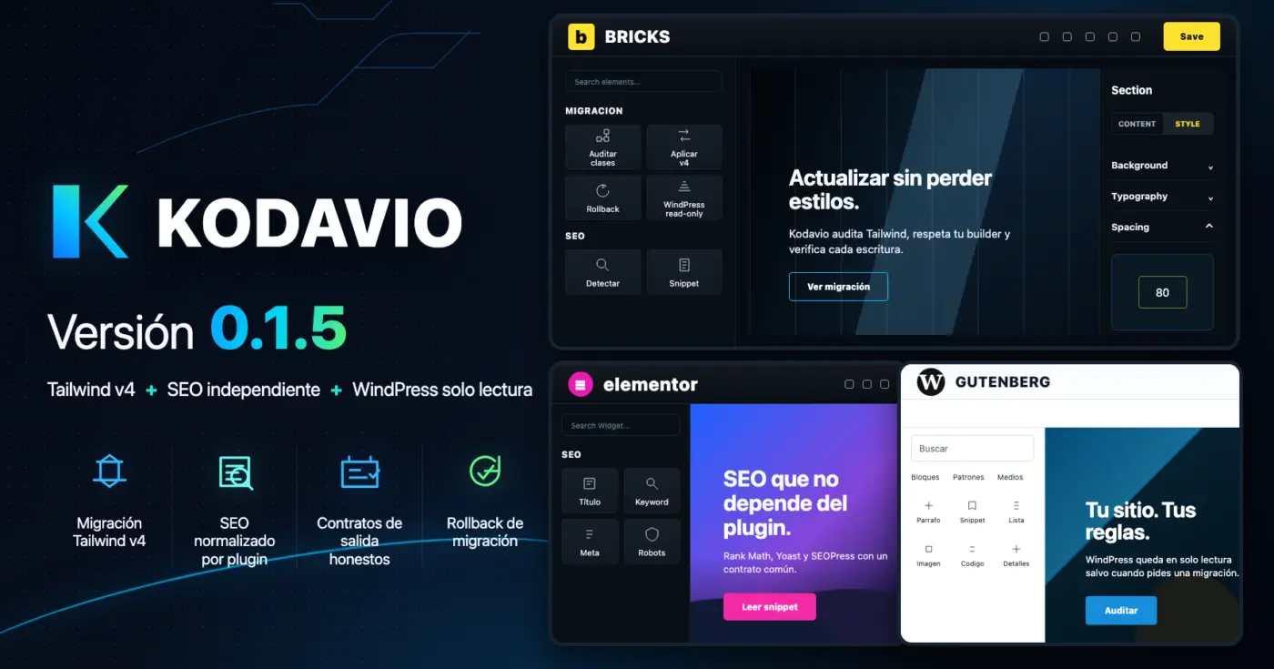 Kodavio: qué ha cambiado en las últimas versiones (0.1.3 → 0.1.5)
