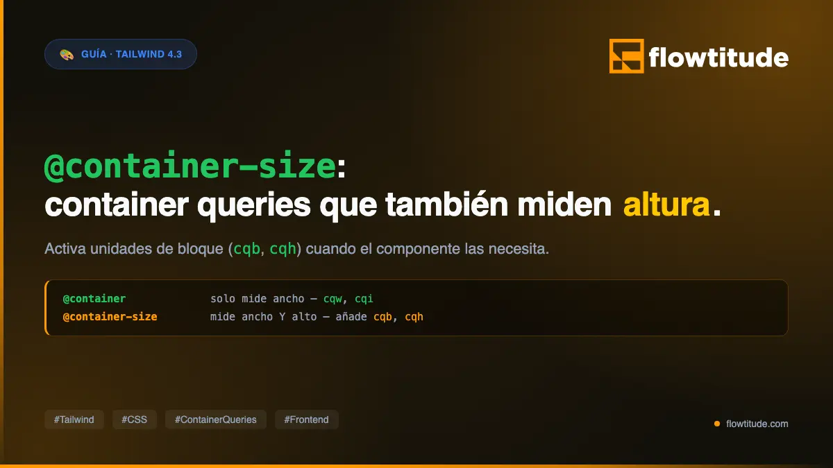 Tailwind 4.3: @container-size, container queries que también miden altura