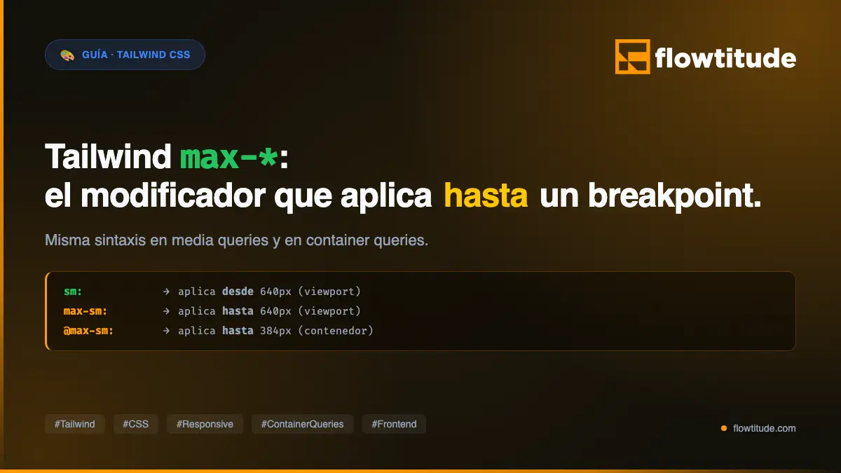 Tailwind max-*: el modificador inverso para media queries y container queries
